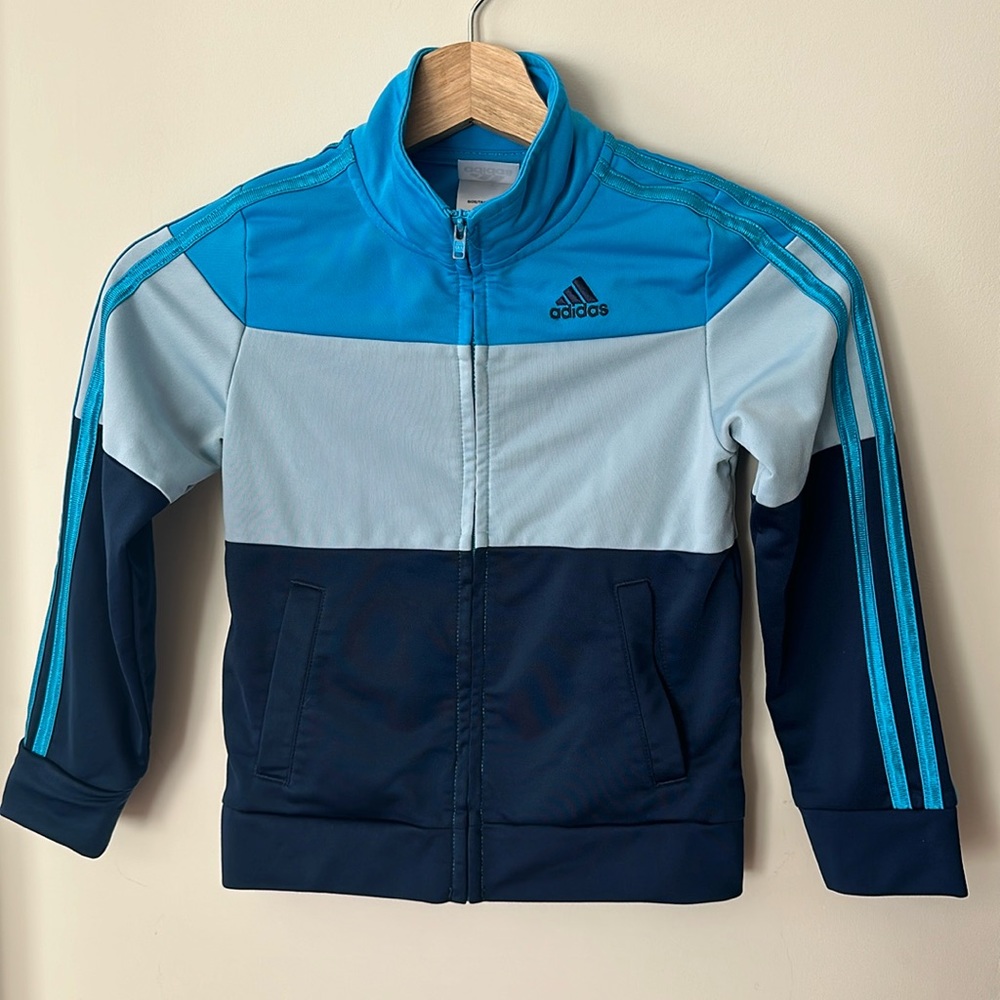 Adidas Blue Striped Track Jacket Boys Size 5